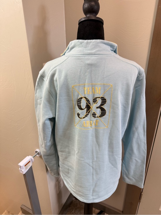 Tops - Ariat Pullover Western Baby Blue‎ Barrel Racing 1/4 Zip Rodeo Sweatshirt Lg